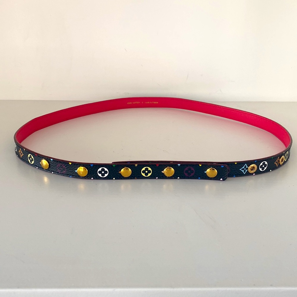 Louis Vuitton black multicolor Reversible Belt💜💛🧡